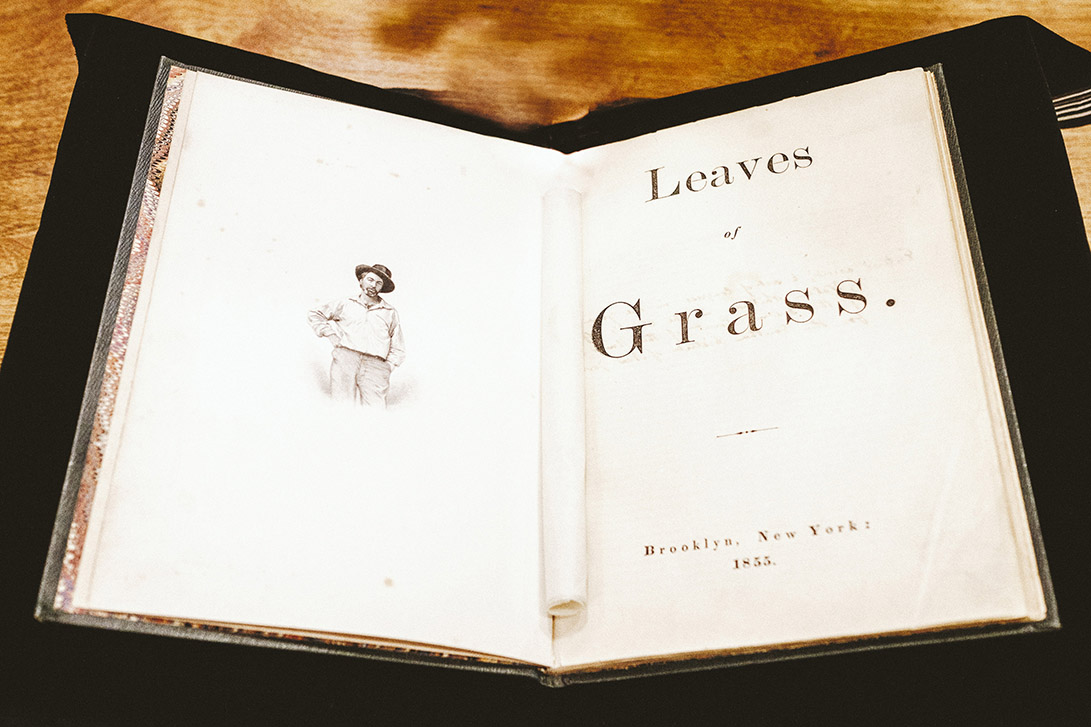 Leaves of Grass (1855) frontispiece and title page