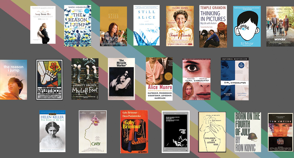 A selection of works that have made the journey from page to screen, offering powerful representations of disability in both written and visual forms