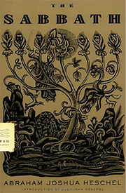 Book cover of "The Sabbath" by Abraham Joshua Heschel, featuring an ornate illustration of a flowering tree with intertwined roots.