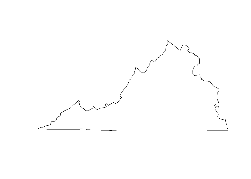 border map of Virginia