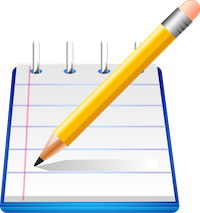 A spiral-bound notepad with a yellow pencil resting on top.