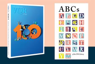 A book cover with 100 and a graphic with ABCs